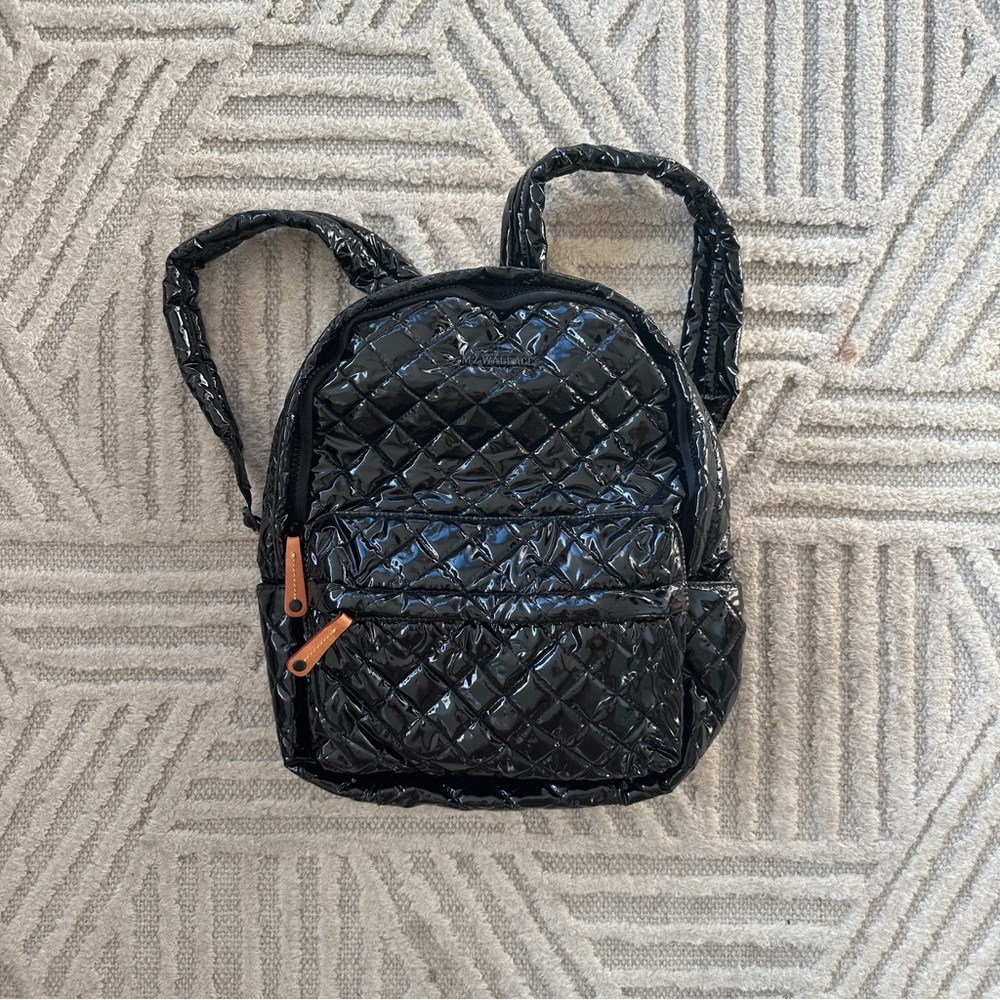 MZ Wallace Black Lacquer Metro Backpack Deluxe
